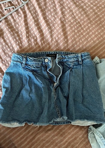 Kadın Mavi Kot Midi Şortlar - Görsel 2