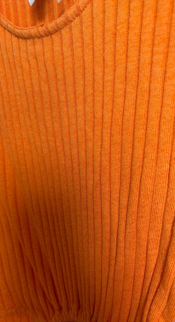 Turuncu, Kolsuz, Uzun Elbise - Görsel 3