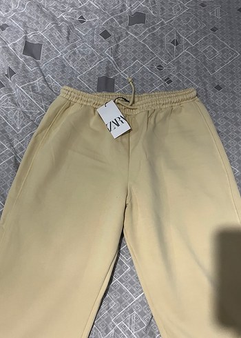 Zara Kadın Sarı Pamuklu Bol Kesim Eşofman takımı - Görsel 5