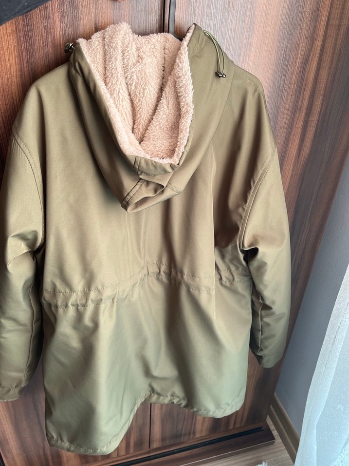 Bej Düğmeli Kadın Midi Ceket - Görsel 2