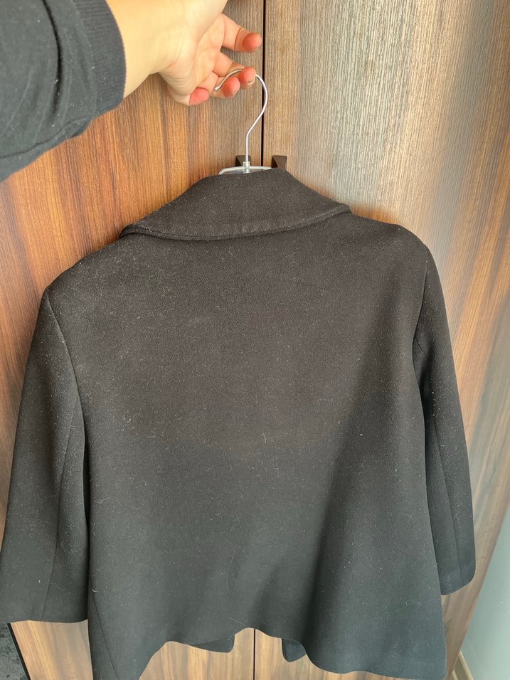 Siyah Çift Düğmeli Kaban - Görsel 2