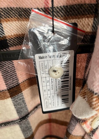 Pembe Ekose Düğmeli Uzun Kollu Gömlek - Görsel 3