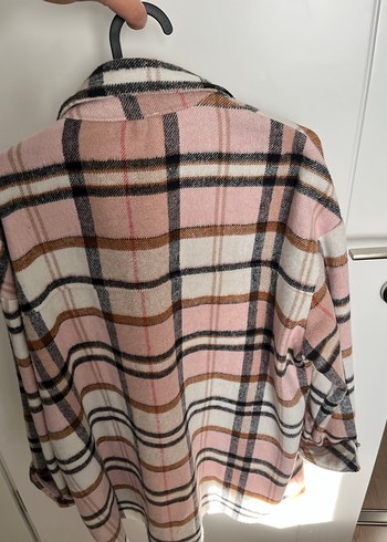 Pembe Ekose Düğmeli Uzun Kollu Gömlek - Görsel 2