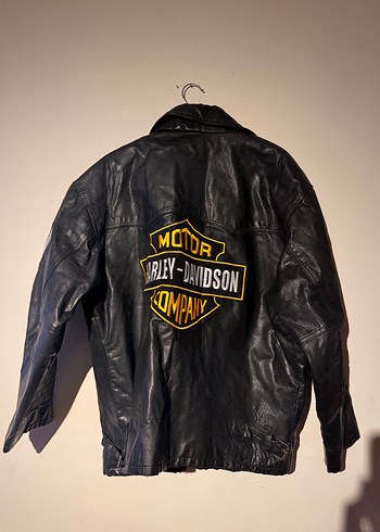 Siyah Harley-Davidson Kadın erkek Deri Biker Ceket - Görsel 5