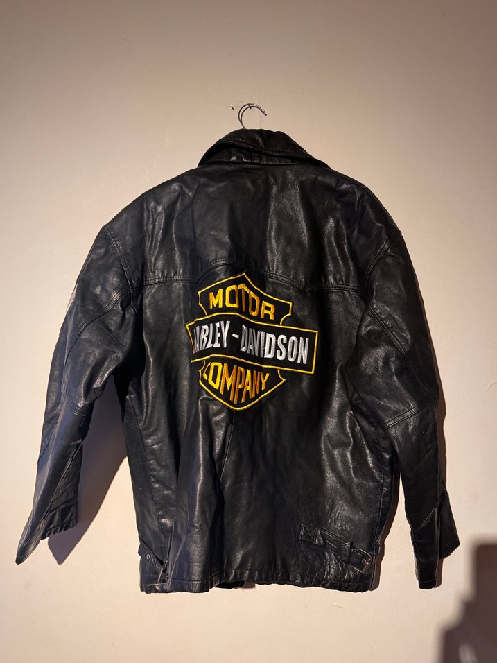 Siyah Harley-Davidson Kadın erkek Deri Biker Ceket - Görsel 5