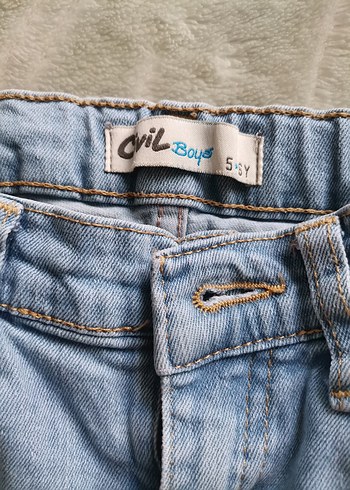 5 Yaş Beden mavi Renk Erkek Çocuk Mavi Bol Kesim Denim Pantolon