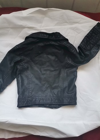 Erkek Çocuk Siyah Deri Biker Ceket - Görsel 4