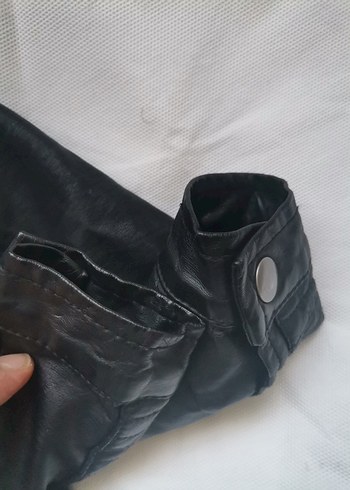 Erkek Çocuk Siyah Deri Biker Ceket - Görsel 3