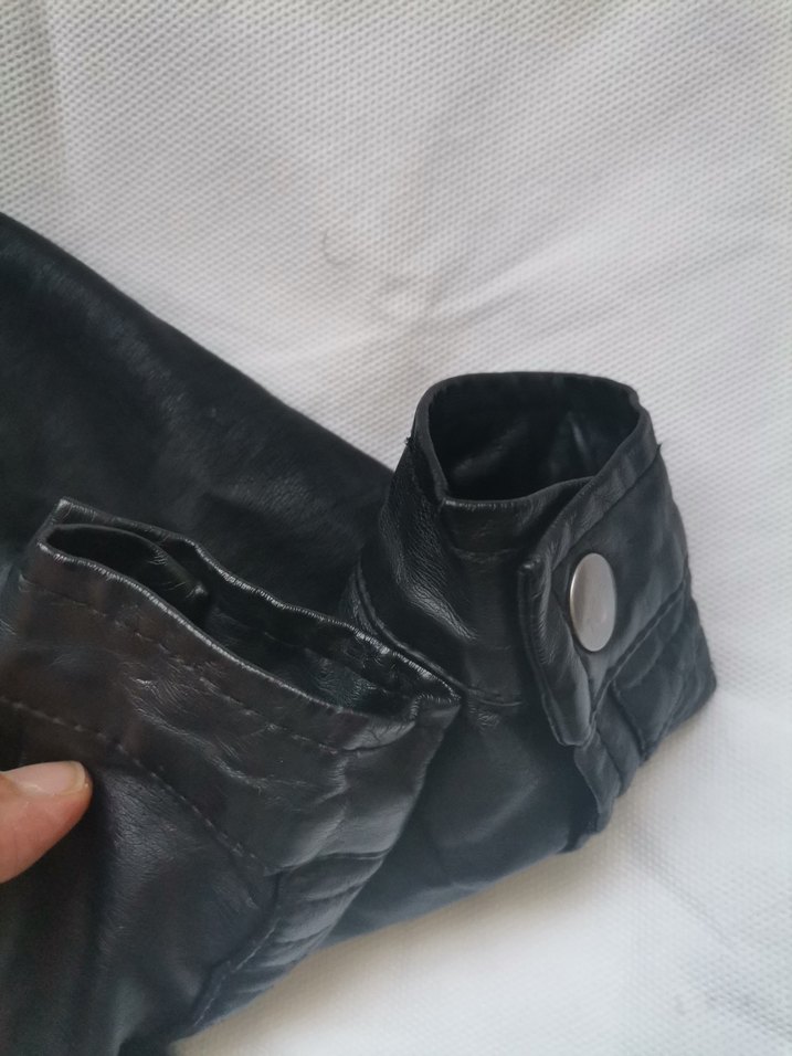 Erkek Çocuk Siyah Deri Biker Ceket - Görsel 3