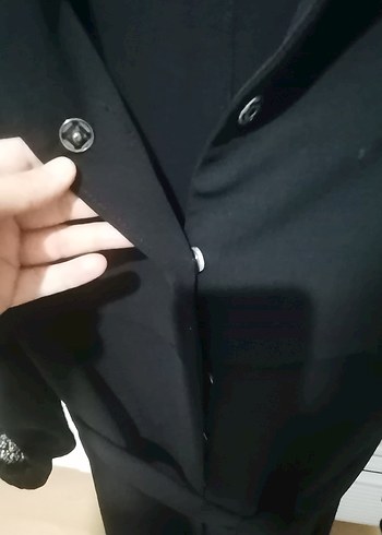 Uzun Siyah Kemerli Kadın ferace - Görsel 9