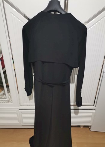 Uzun Siyah Kemerli Kadın ferace - Görsel 5