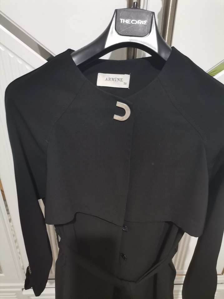 Uzun Siyah Kemerli Kadın ferace - Görsel 4