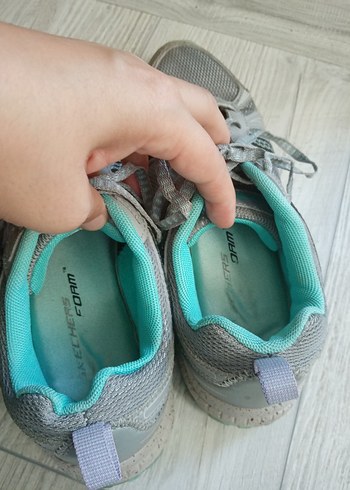 38 Beden Gri Kadın Spor Ayakkabı Velcro Detaylı