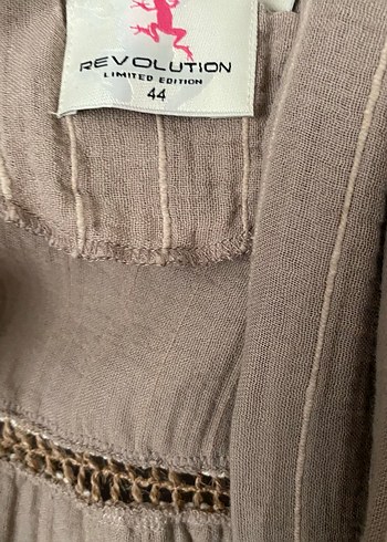 Bej Bohem Hamile Bluzu, Nakışlı, Uzun Kollu - Görsel 3