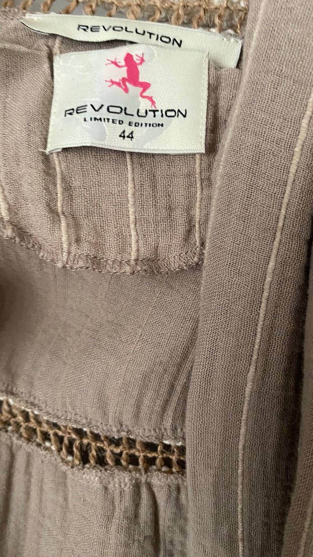 Bej Bohem Hamile Bluzu, Nakışlı, Uzun Kollu - Görsel 3