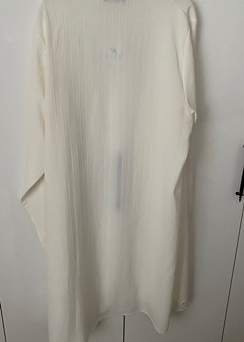 Uzun Kollu Beyaz Nakışlı Keten Gömlek - Görsel 6