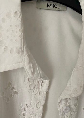 Dantel İşlemeli Beyaz Bohem Kadın Gömlek - Görsel 3