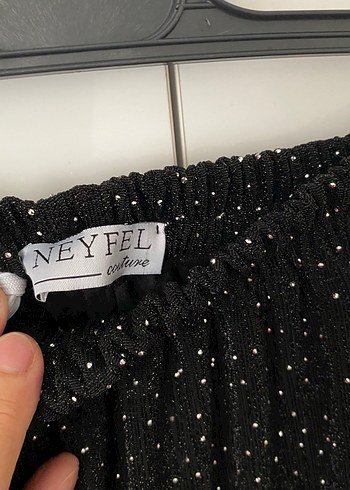 Uzun Kollu Siyah Puantiyeli Kemerli Bluz neyfel marka - Görsel 3