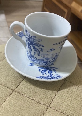 English Home 4 Parça Mavi Porselen Kahve Fincan Takımı - Görsel 3