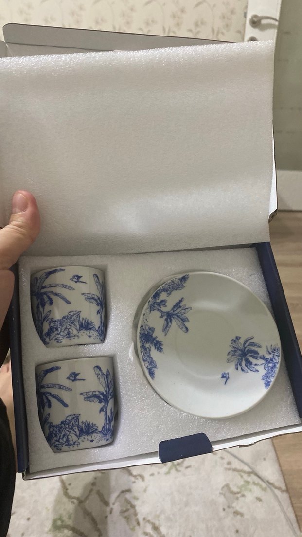 English Home 4 Parça Mavi Porselen Kahve Fincan Takımı - Görsel 4