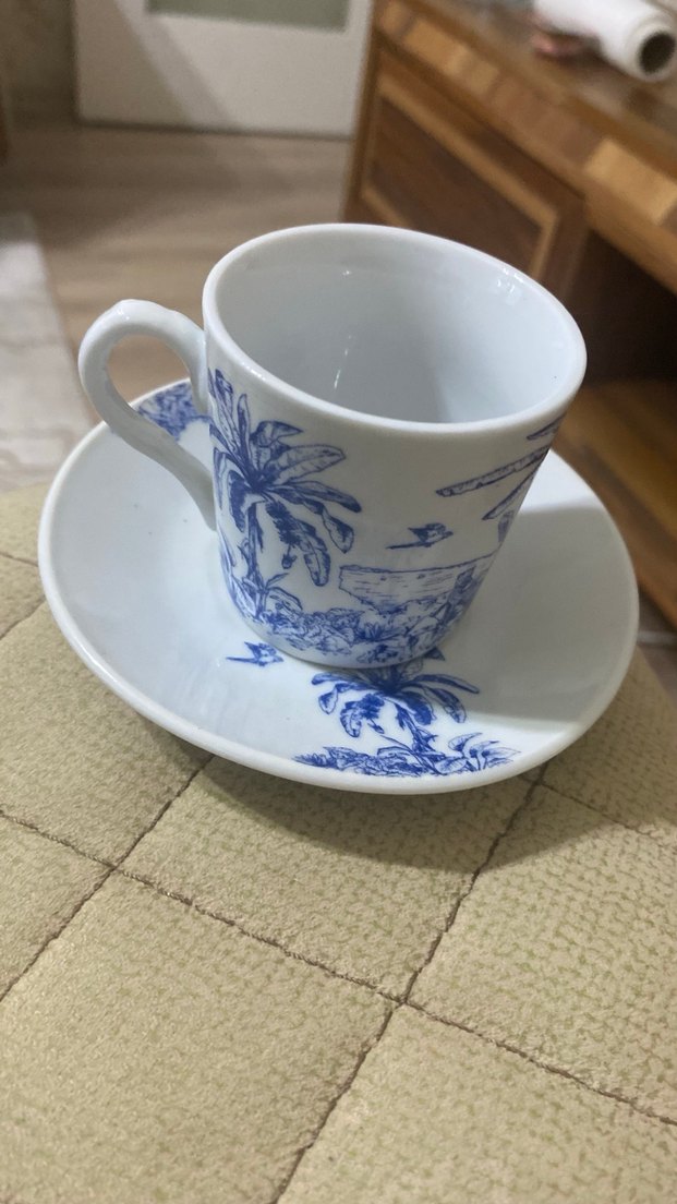 English Home 4 Parça Mavi Porselen Kahve Fincan Takımı - Görsel 3