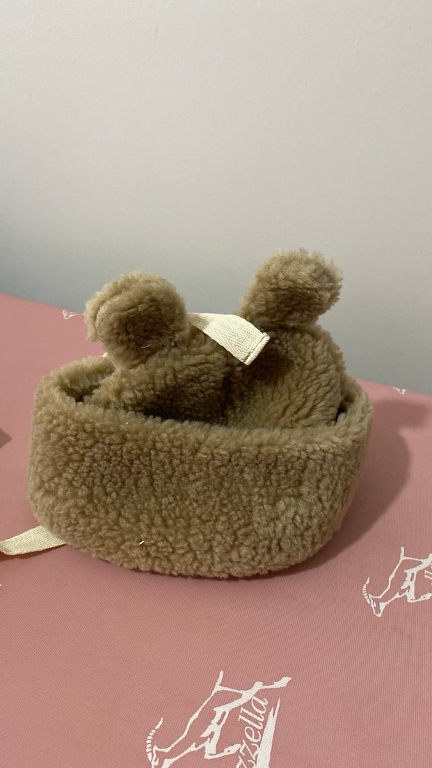 Beyaz Kürklü bebek şapkası - Görsel 4