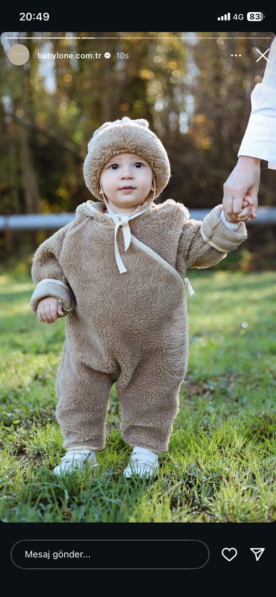 Beyaz Kürklü bebek şapkası - Görsel 2