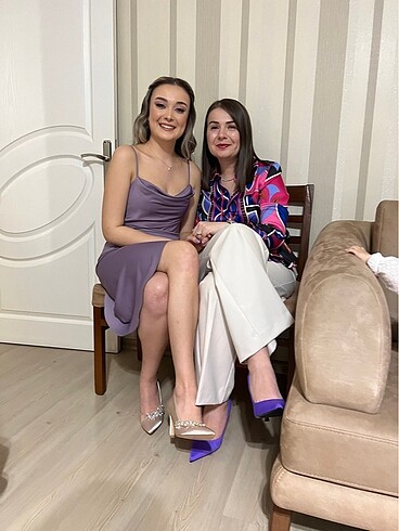 Saten kısa elbise - Görsel 5