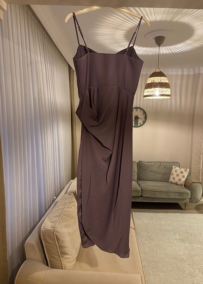 Saten kısa elbise - Görsel 4