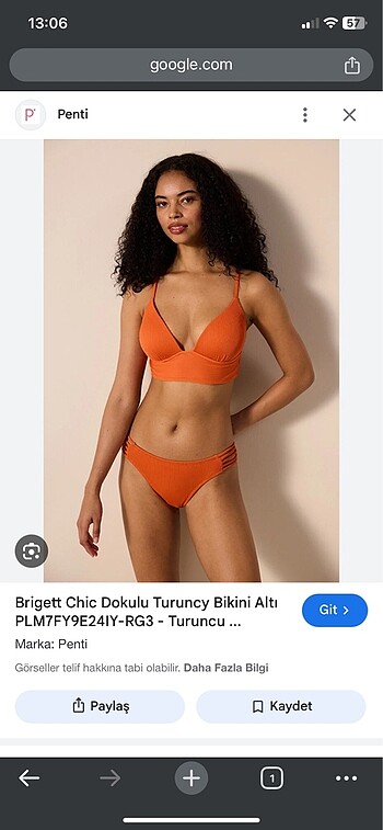 Penti turuncu bikini takımı