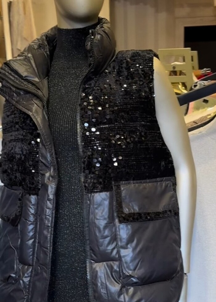 İthal pul payet yelek - Görsel 2