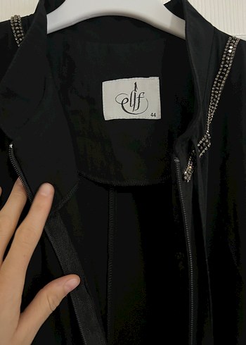 Uzun Siyah Fermuarlı ferace Elbise - Görsel 3