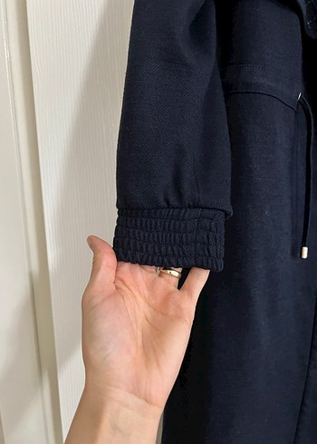 Nakışlı Lacivert Uzun Goth Kadın Kaban - Görsel 6