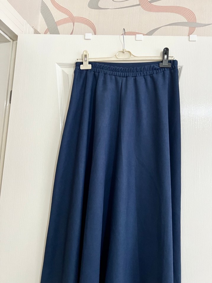 Lacivert Midi Uzun Salaş Etek - Görsel 3