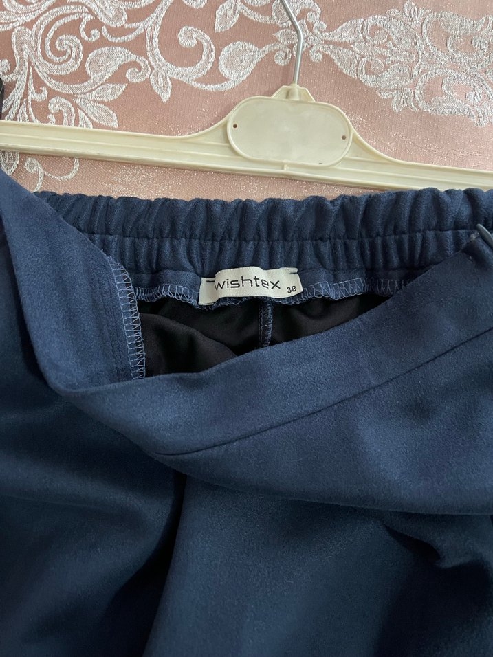 Lacivert Midi Uzun Salaş Etek - Görsel 4