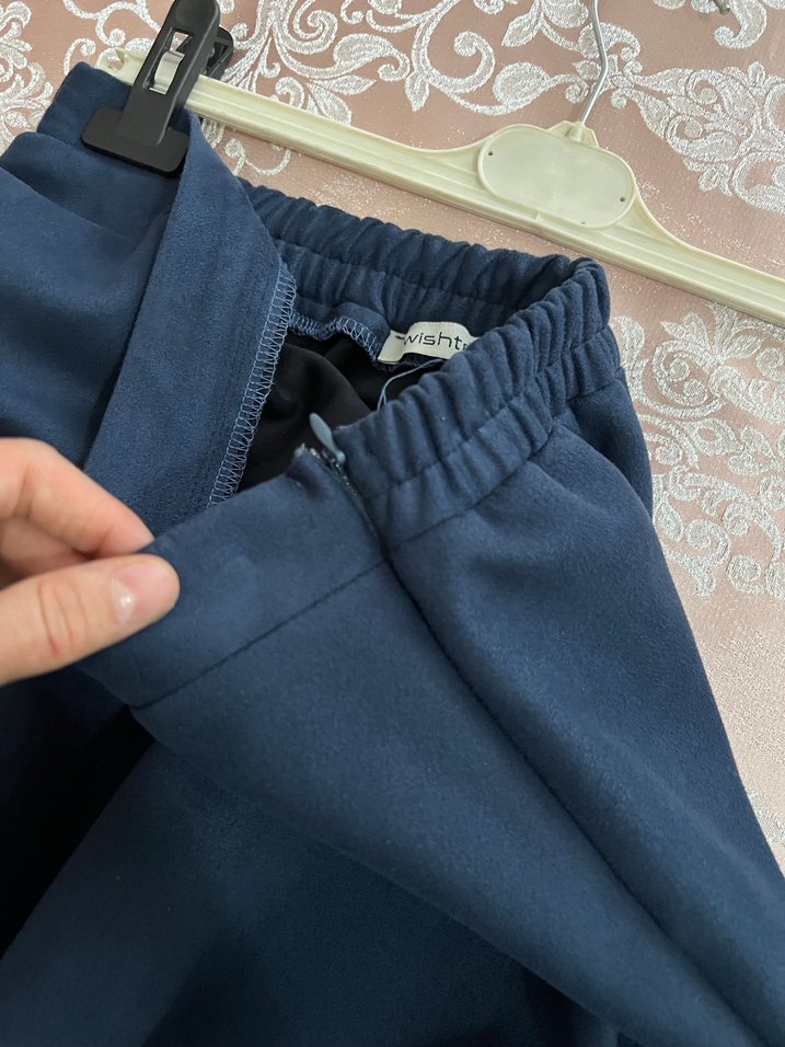 Lacivert Midi Uzun Salaş Etek - Görsel 5