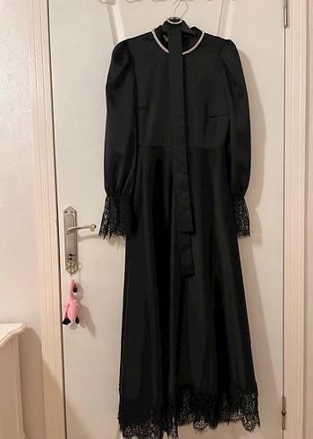 Siyah Uzun Kollu Gotik Uzun Elbise