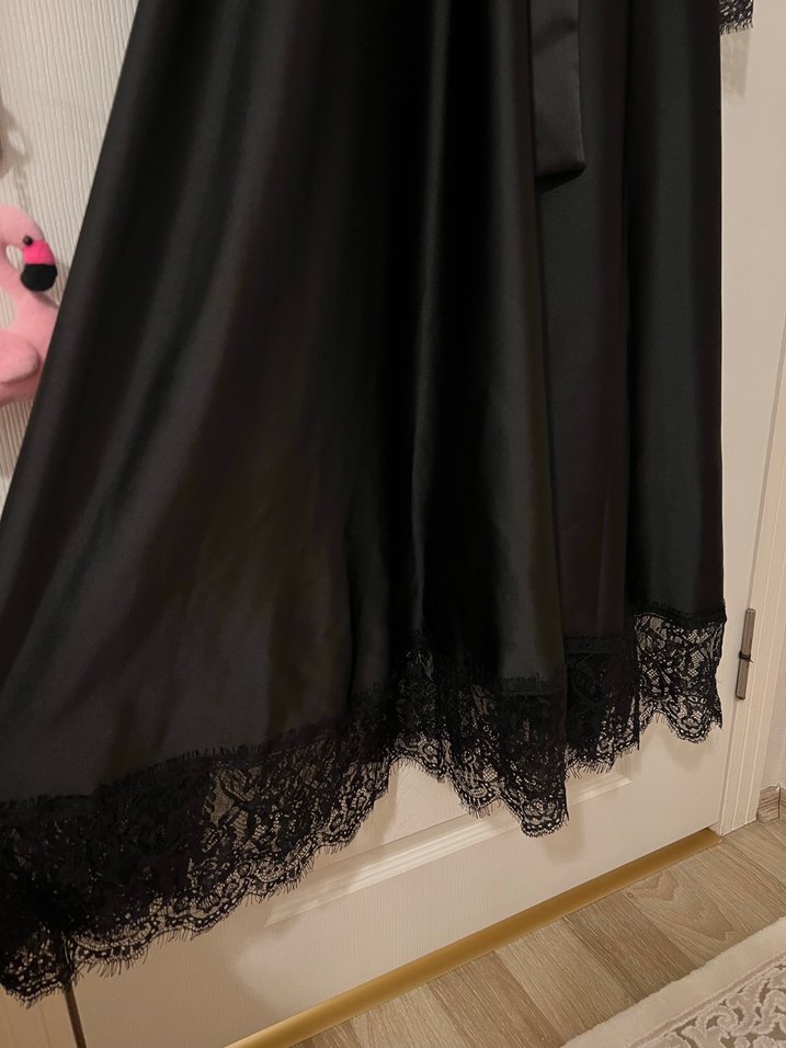 Siyah Uzun Kollu Gotik Uzun Elbise - Görsel 3