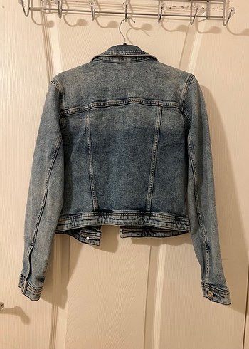 Düğmeli Kadın kot Ceket - Görsel 3