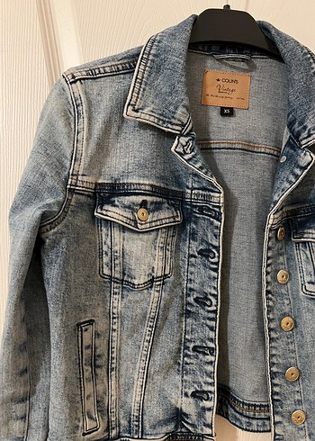 Düğmeli Kadın kot Ceket - Görsel 2