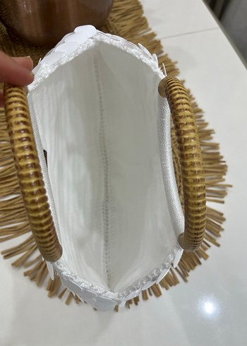 Beyaz pullu Bohem Kadın Çanta - Görsel 3