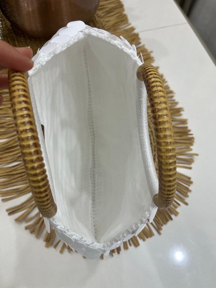 Beyaz pullu Bohem Kadın Çanta - Görsel 3