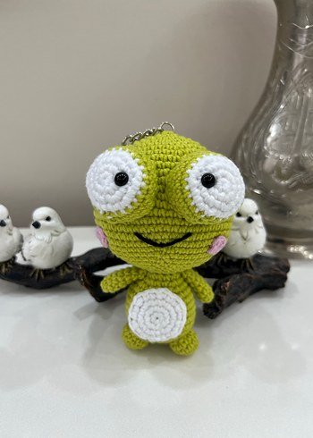 El Yapımı Yeşil Örgü Oyuncak Kurbağa - Görsel 2