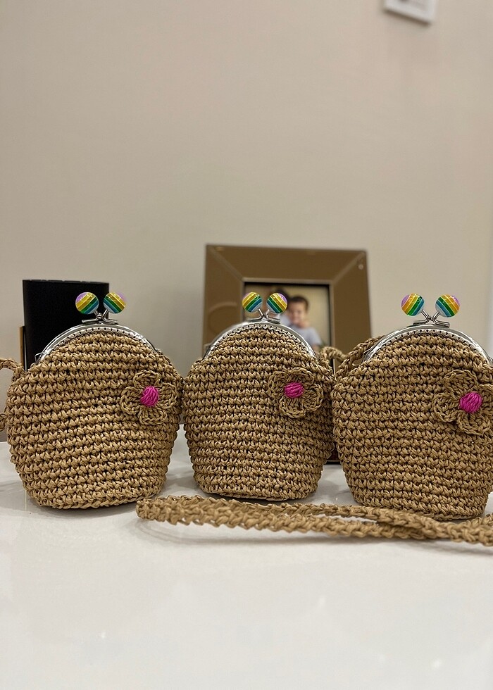 El emeği örgü kız çocuk çantaları - Görsel 2