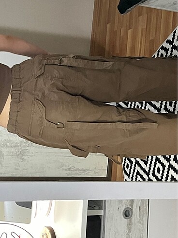 38 Beden kahverengi Renk KARGO CEPLİ JOGGER JEAN