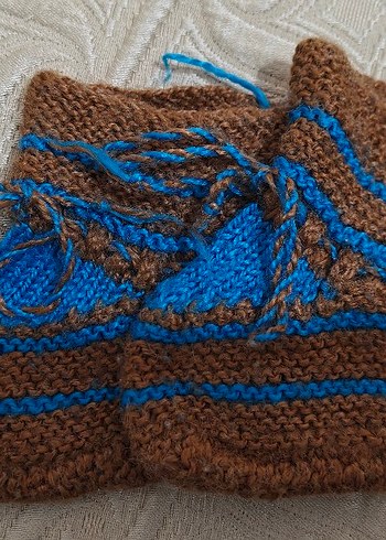 Erkek Bebek Örgü Patik Seti - Görsel 4