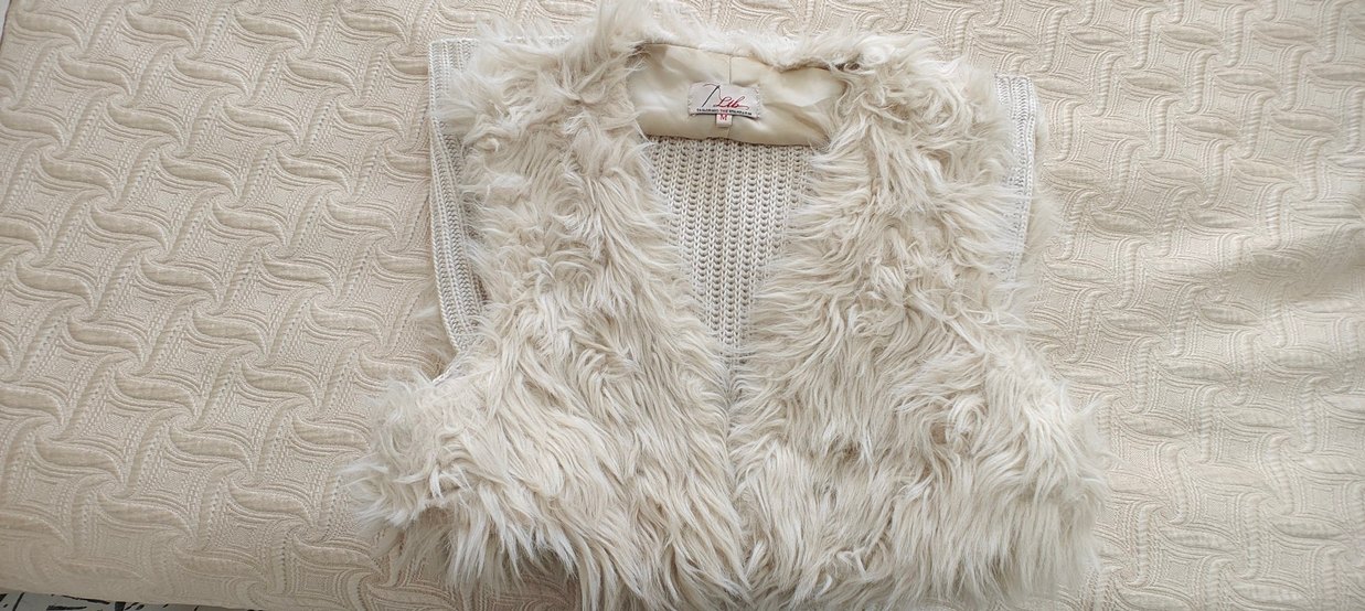 Kadın Bej Kürklü Yelek - Görsel 3
