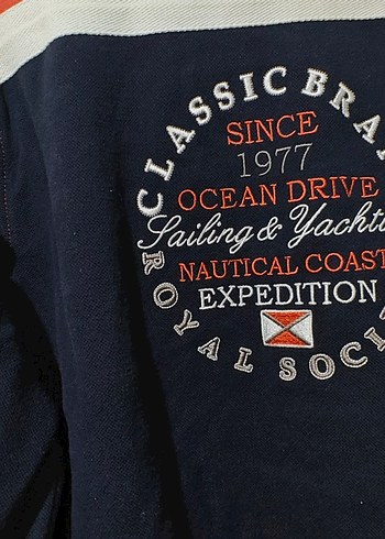 Erkek Turuncu Fermuarlı Sweatshirt - Görsel 3