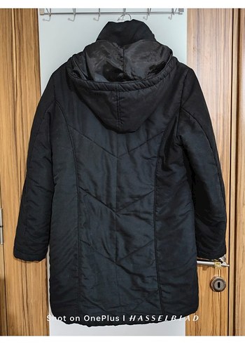 Siyah Fermuarlı Midi Kadın Kışlık Mont - Görsel 2