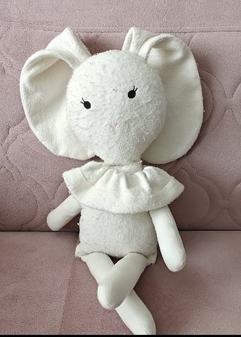 Beyaz Peluş Tavşan Oyuncak - Görsel 3